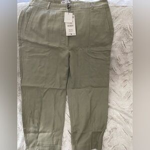 Womens Olive Green Linen Pants